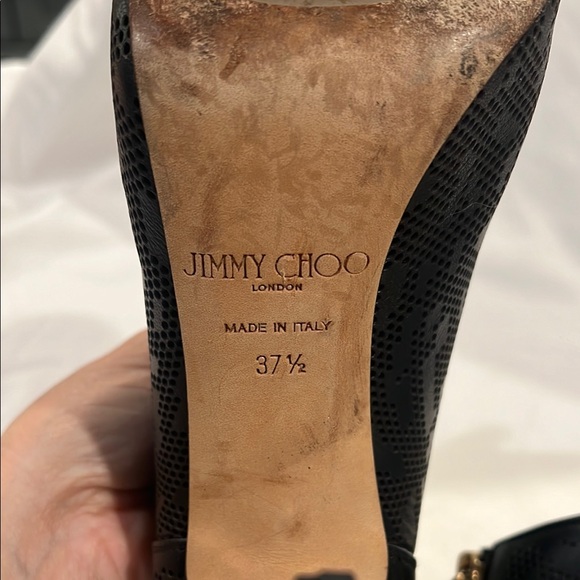 Jimmy Choo Black Peep Toe Heels w/box and bag - Picture 8 of 11